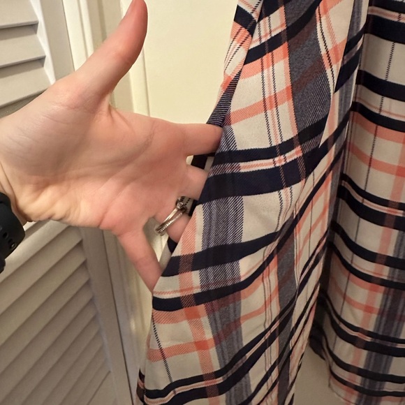 Peach Love California Pink and Blue Plaid Mini Swing Dress size small - Picture 3 of 7